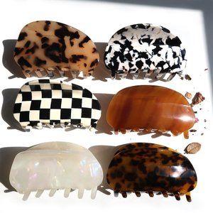 Tortoise Shell Acetate Hair Claw Hair Clip (6 Multi-color )